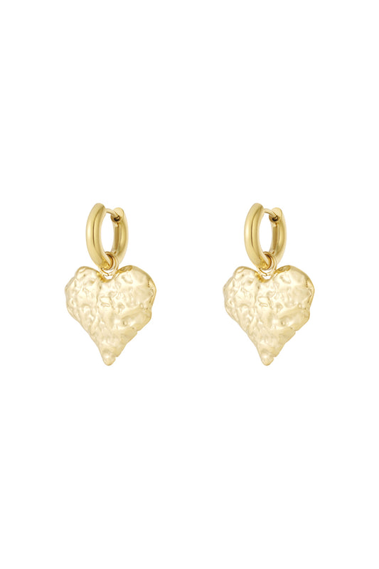Damen Ohrringe Herzmotiv Elegant | Edelstahl | Goldfarbe