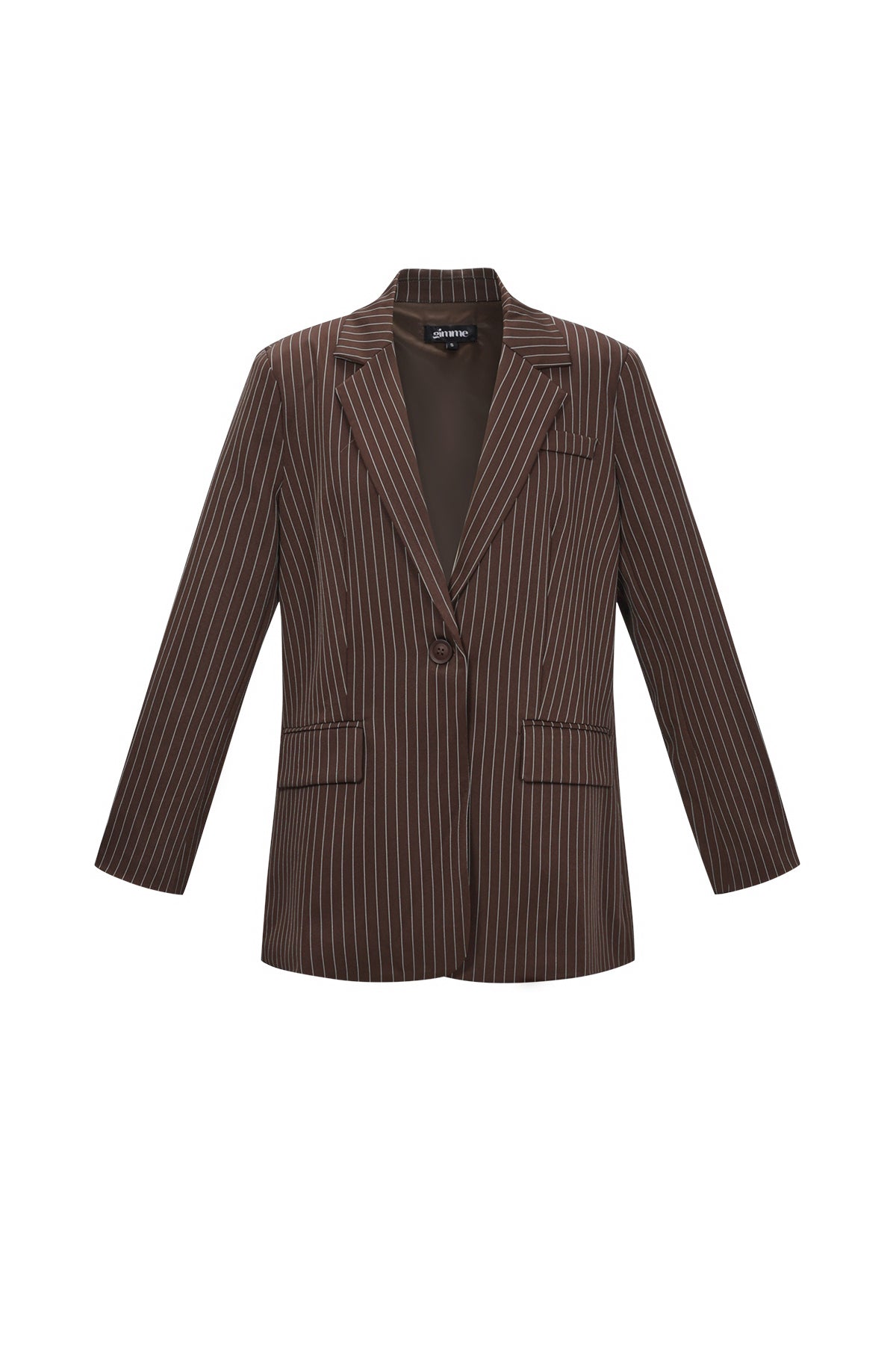 damen blazer asymmetrisch | streifen | dunkelgrau & braun