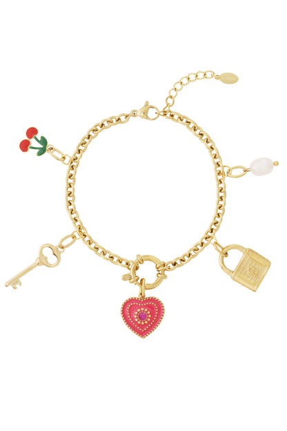 Damen Armband Herz DIY | Vergoldet | Goldfarbe