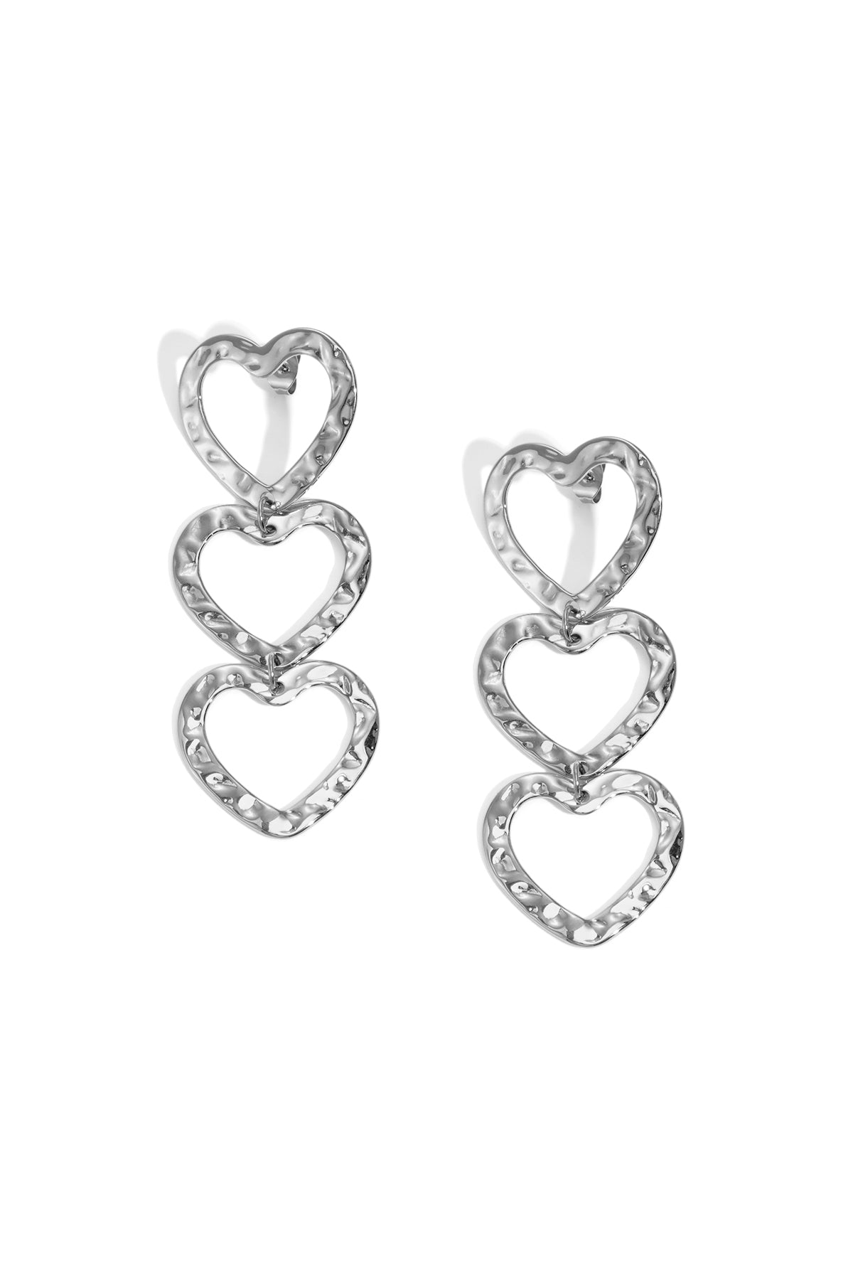 damen herz-ohrhaenger | edelstahl | gold & silber