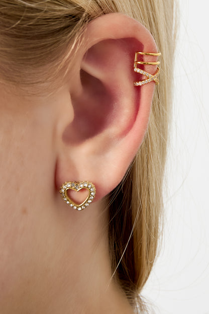 Damen Ohrklemmen Geometrisch Zirkon | Kupfer | Goldfarbe & Silberfarbe