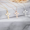 Cross with hollow heart shape, customizable name design, light luxury unique necklace