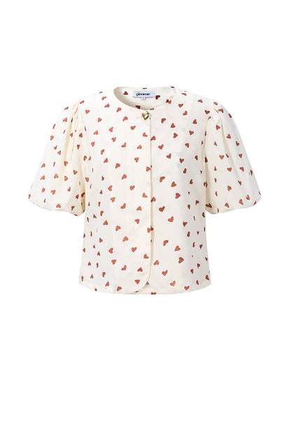 Damen Top Herz Elegant | Acetat | Mehrfarbig