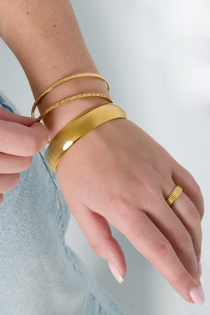Damen Armreif Unregelmaessige Form | Edelstahl | Gold- und Silberfarbe