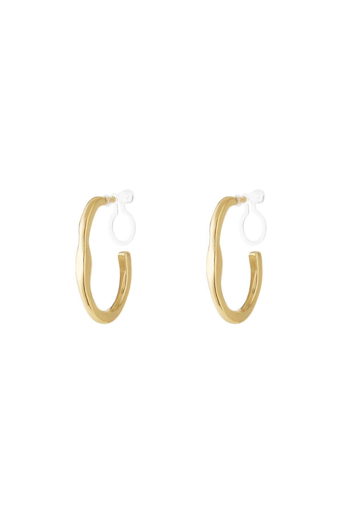 damen ohrclips schlicht 14k ii | edelstahl vergoldet | gold & silber