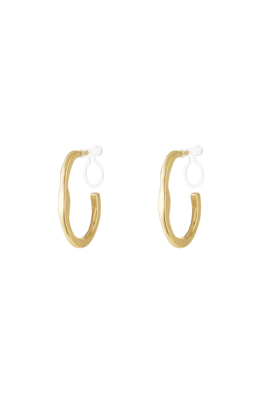Damen Ohrclips Schlicht 14K II | Edelstahl vergoldet | Gold & Silber
