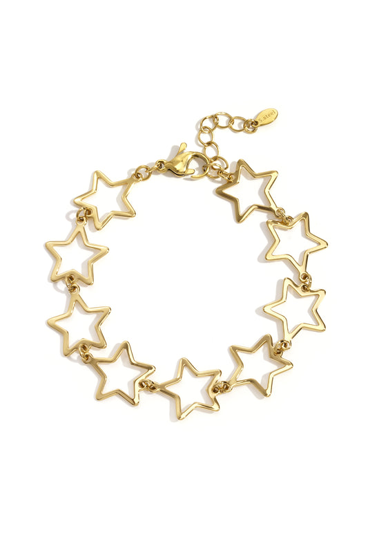 Damen Armband Kette Stern | Edelstahl | Goldfarbe