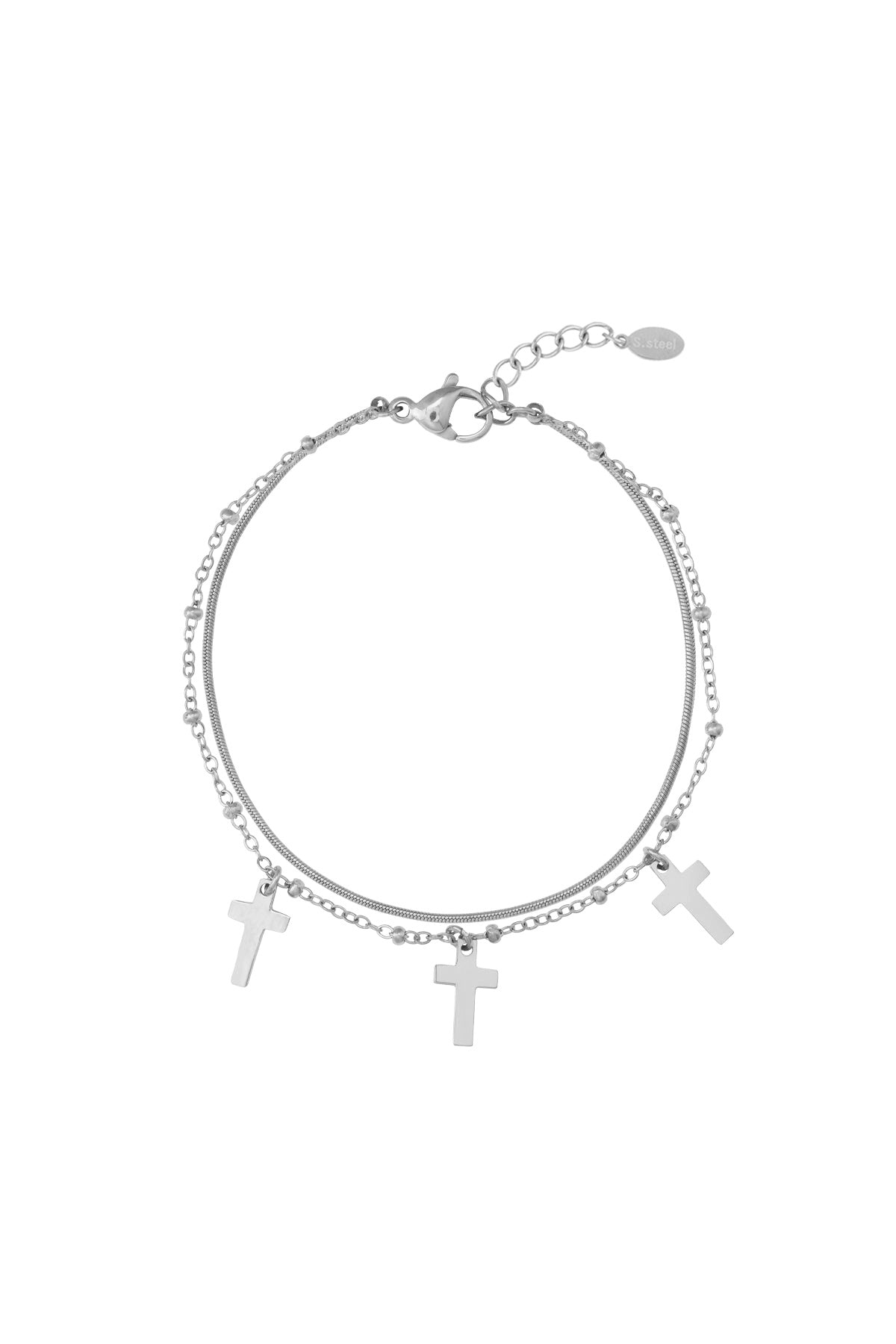 Damen Charm Armband Kreuz | Edelstahl | Gold- und Silberfarbe