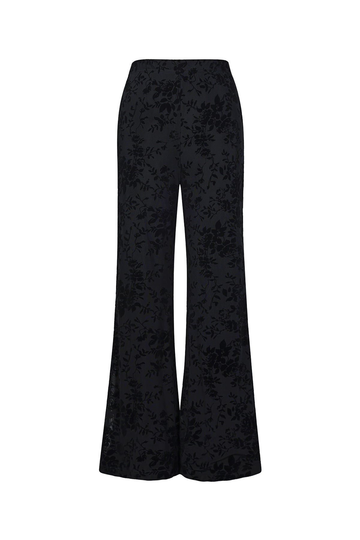 Damen Hose Mesh Floral Wildleder | Polyester | Schwarz
