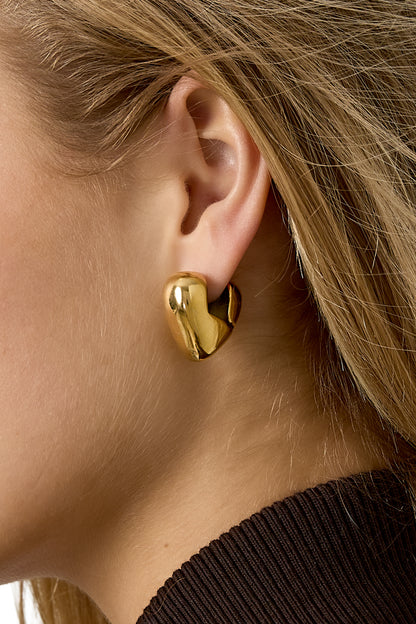 Damen Herzohrringe 14K vergoldet | Edelstahl | Gold & Silber