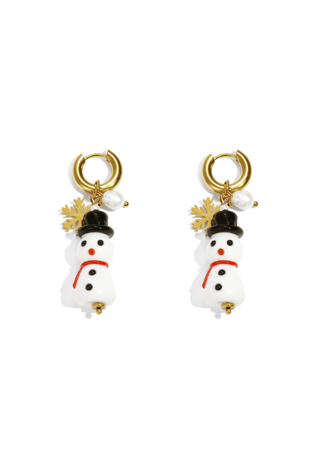 Damen Ohrhänger Weihnachten Schleife | Edelstahl | Goldfarbe