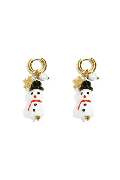 Damen Ohrhänger Weihnachten Schleife | Edelstahl | Goldfarbe