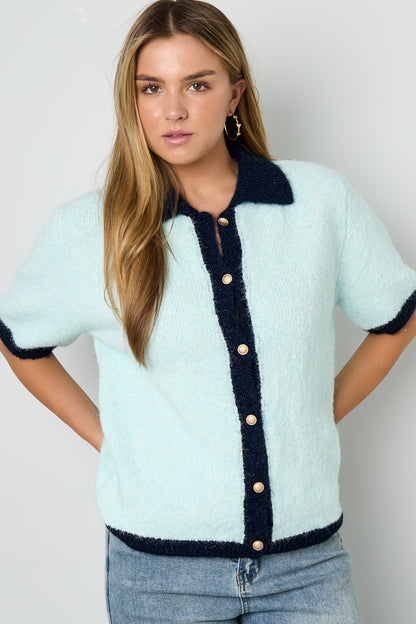 Damen Strickjacke Farbkontrast | Polyester | Mehrfarbig