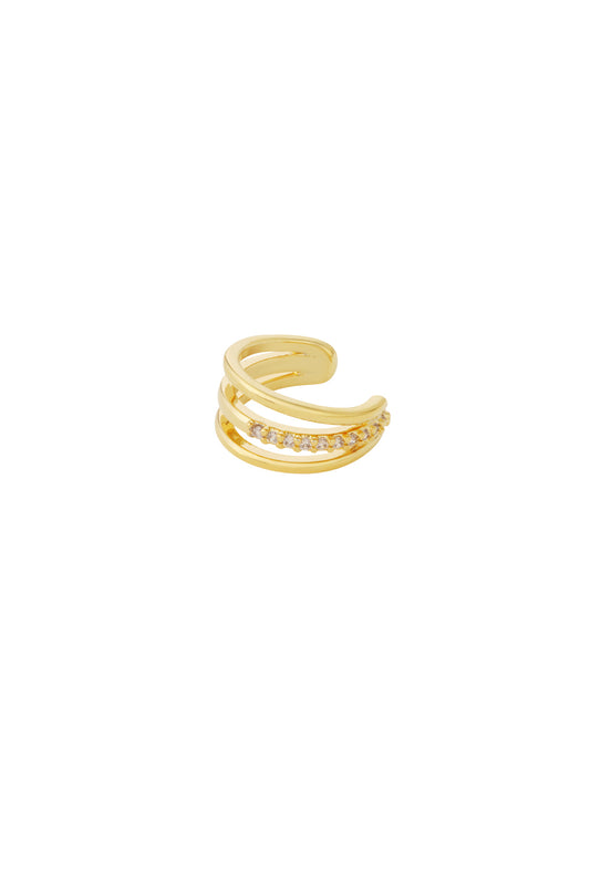Damen Ohrklemme Organisch Zirkon | Kupfer | Goldfarbe
