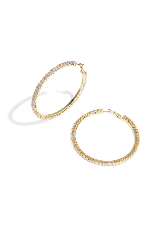 Damen Creolen Kreis Zirkon | Kupfer | Gold & Silber