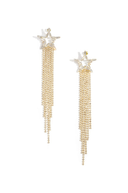 Damen Ohrringe Stern Zirkon | Kupfer | Gold & Silber