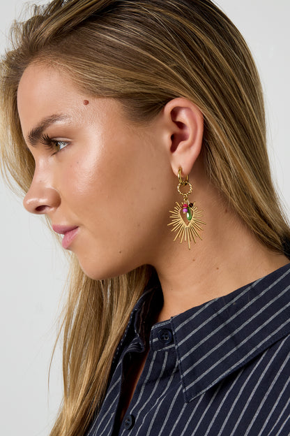 Damen Ohrringe Herz & Schleife | Edelstahl | Goldfarbe