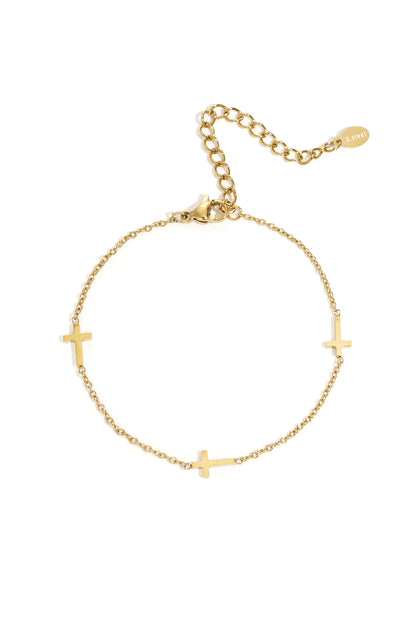 Edelstahl-Kettenarmbänder Kreuz Casual Daily Simple Series Damenschmuck