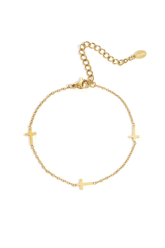 Edelstahl-Kettenarmbänder Kreuz Casual Daily Simple Series Damenschmuck