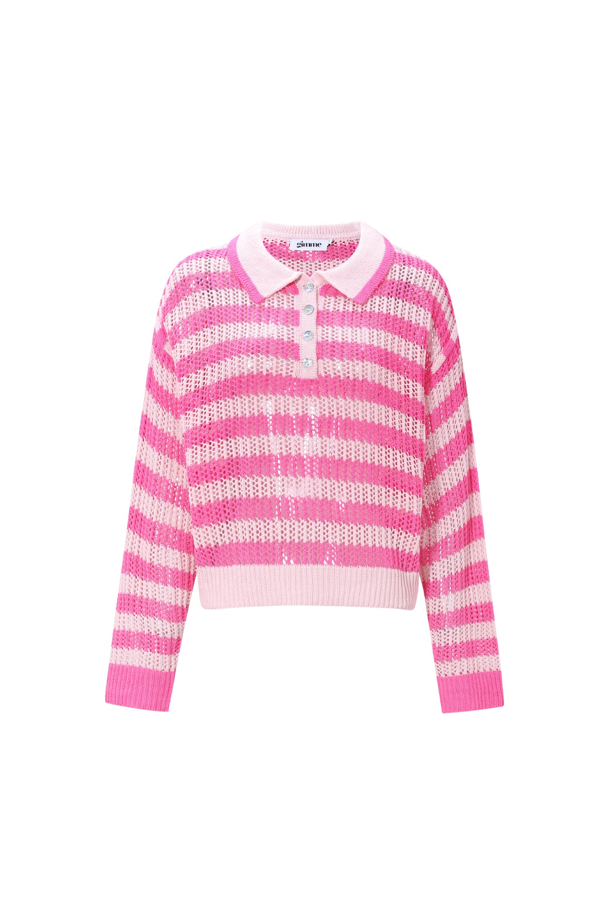 Damen Polo-Top Strick | Polyester | Mehrfarbig