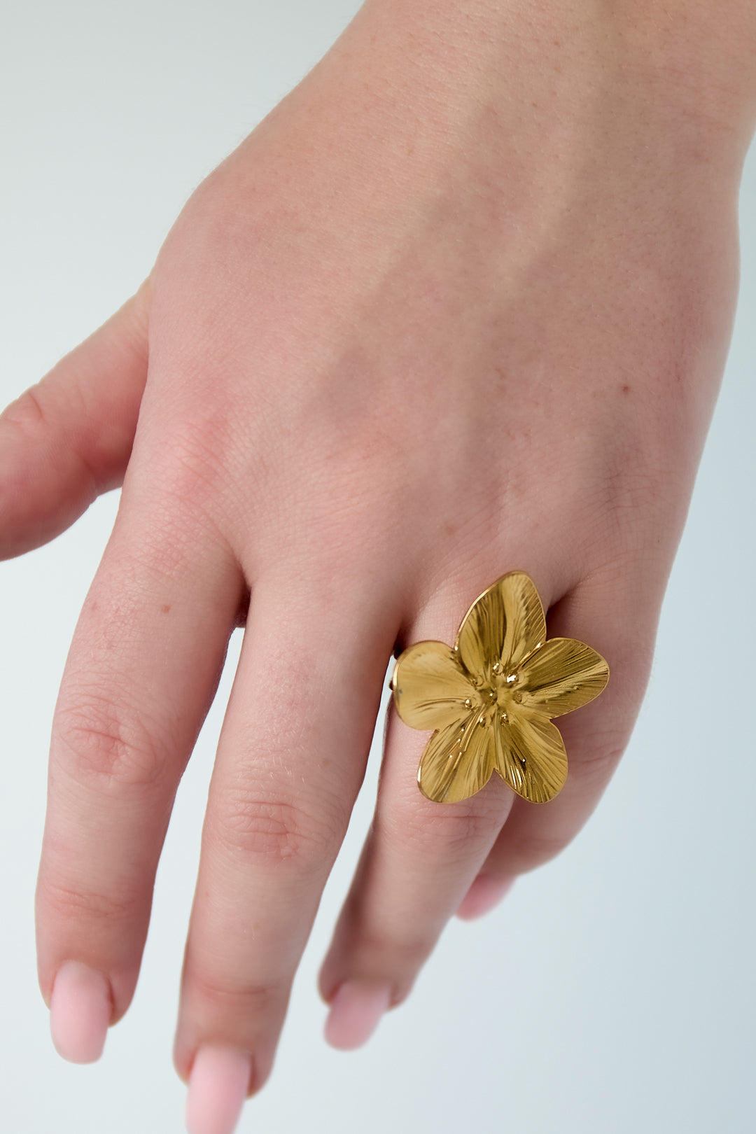 damen ring blütenblatt zart | edelstahl | gold-/silberfarbe