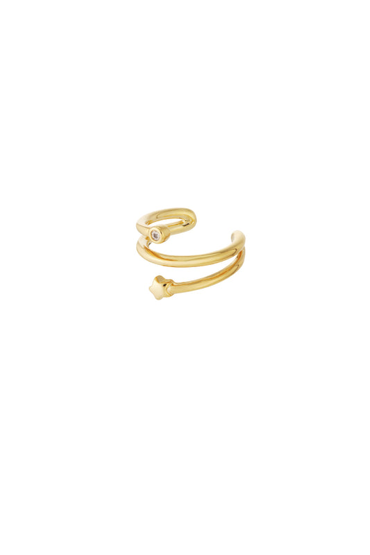 Damen Ohrklemme Geometrisch Zirkon | Kupfer | Gold & Silber