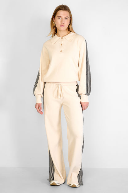 Damen Strickhose Streifen | Baumwollstrick | Mehrfarbig