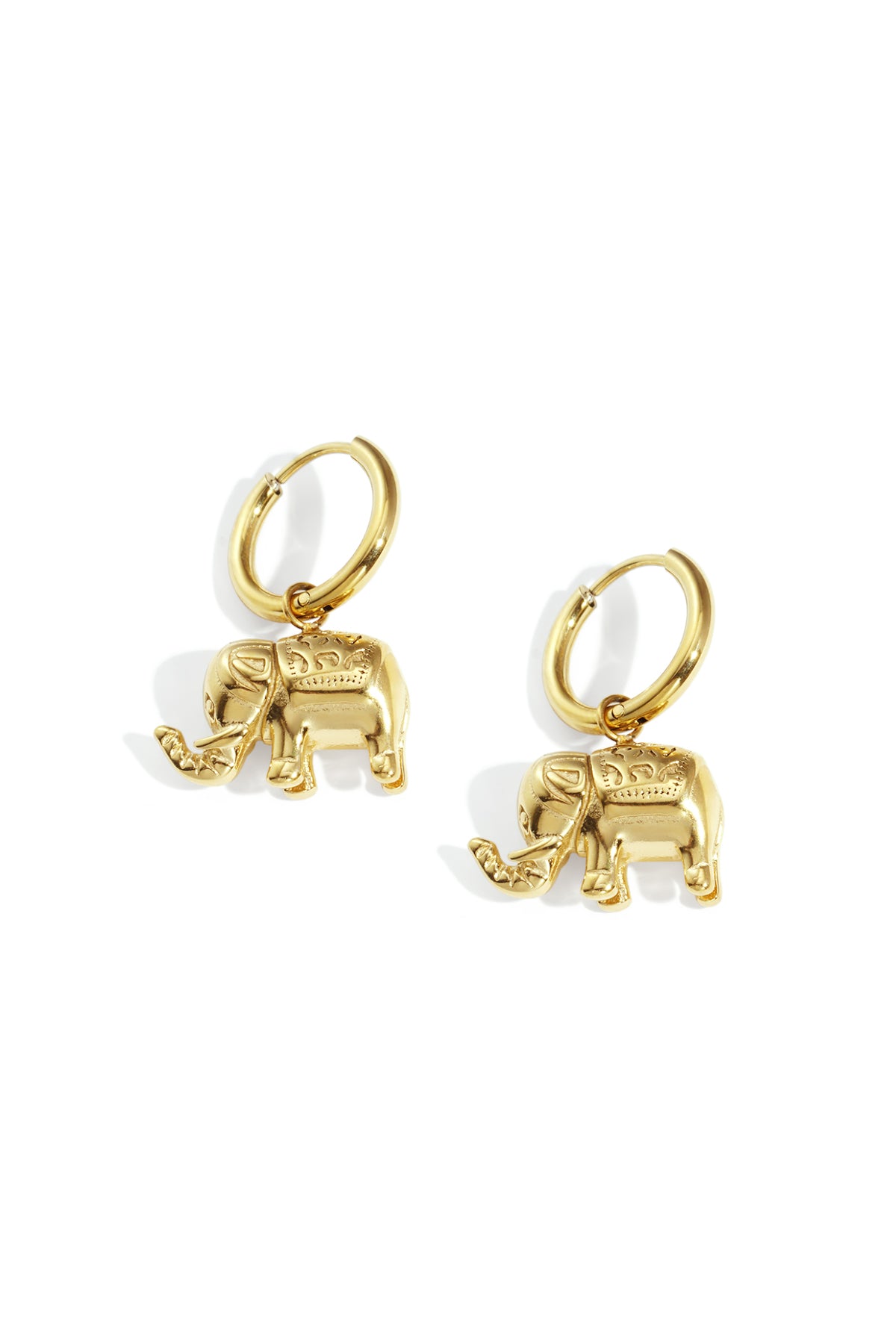 damen ohrringe elefant | edelstahl | gold & silber