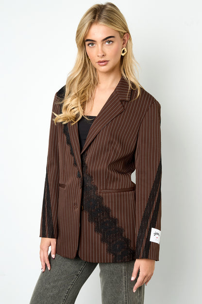 Damen Anzug Set Spitzenpaneel | Polyester | Mehrfarbig