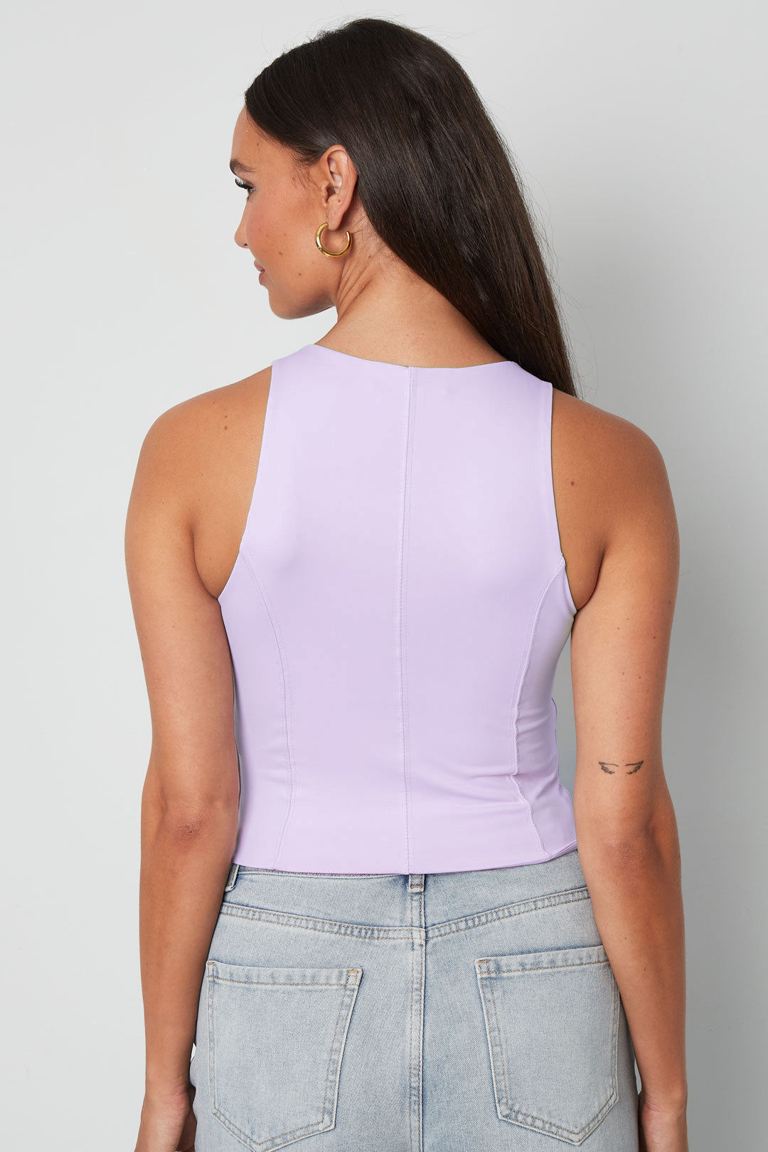 damen top ärmellos einfarbig | nylon | mehrfarbig