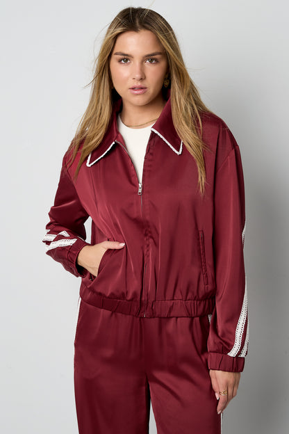 Damen Jacken Set Sportlich | Farbkontrast | Marineblau & Rot