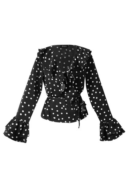 Gewebte Polyesterfaser Damen-Bluse Elegante Punkte