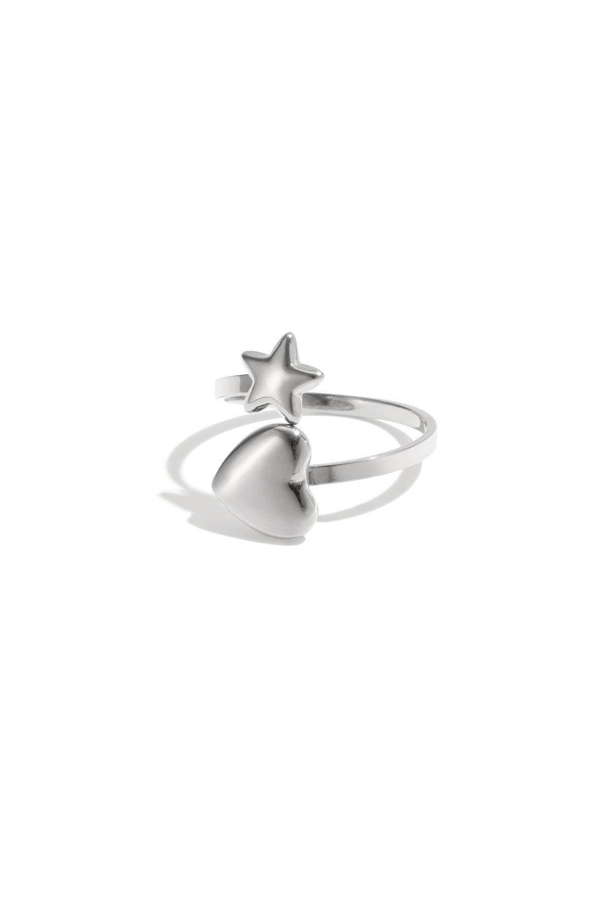 damen ring herz stern | edelstahl | goldfarbe & silberfarbe