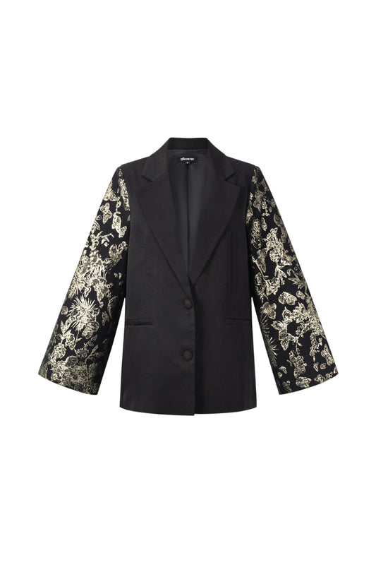 Gewebte Polyesterfasern Damenanzug Eleganter Blumenmuster 3-teiliges Set