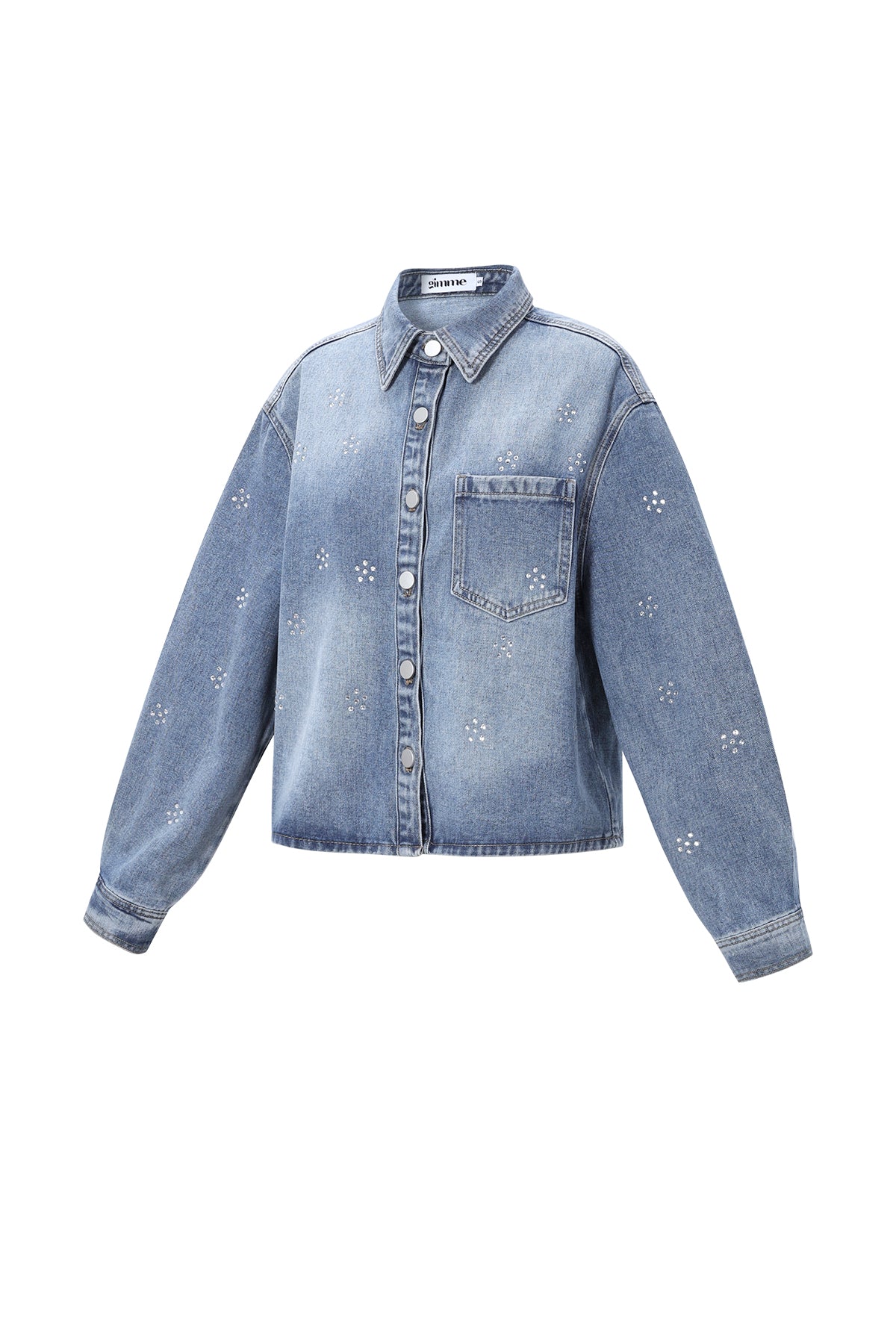 Damen Jeansjacke Strass | Baumwolle | Blau