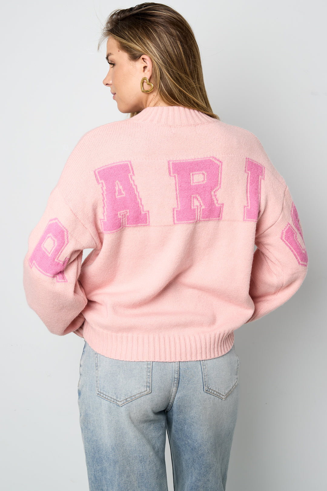 damen strickpullover buchstaben casual | polyester | mehrfarbig