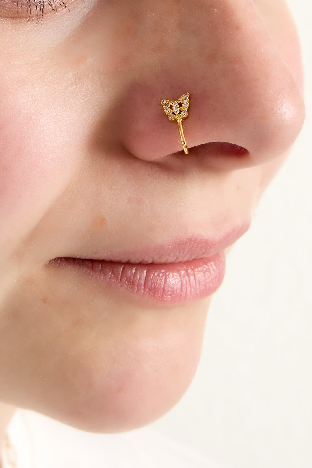 Damen Ear Cuff & Nasenmanschette Zirkon Veredelt | Kupfer | Goldfarbe & Silberfarbe