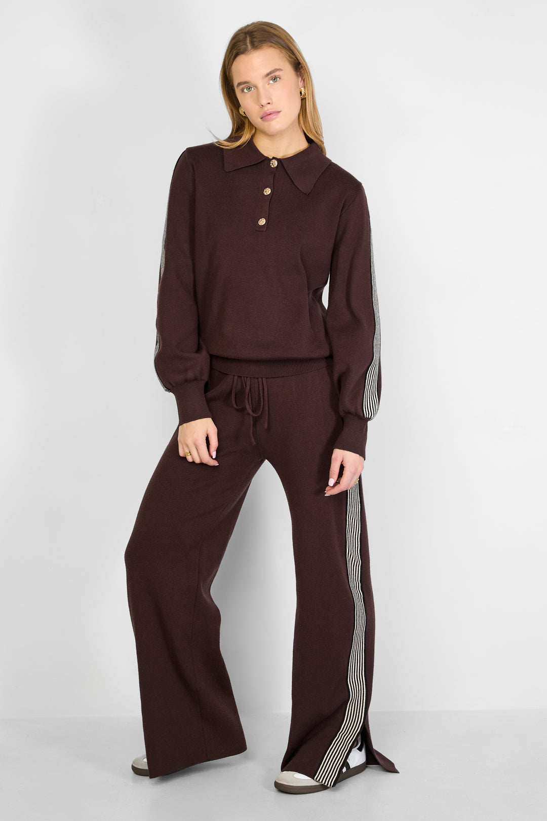 damen strickhose streifen | baumwollstrick | mehrfarbig
