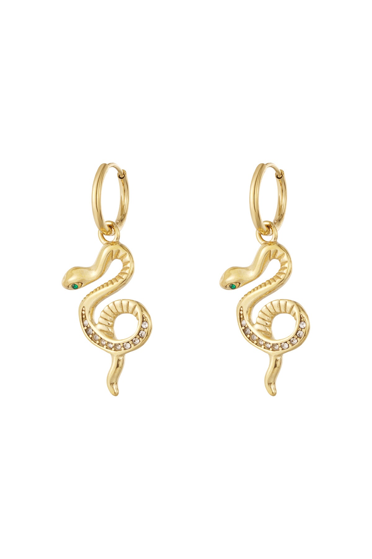 damen ohrringe schlange strass | edelstahl | gold & silber