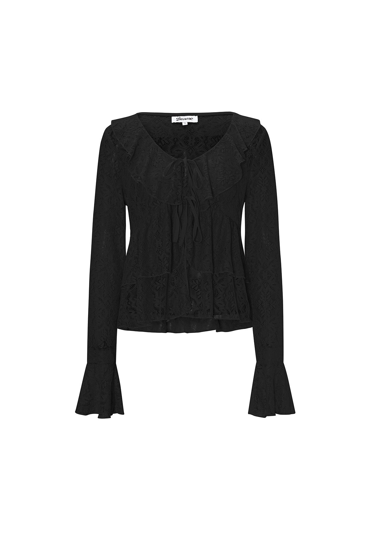 damen top spitze volant langarm | spitze | mehrfarbig