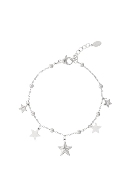 Damen Charm Armband Stern Strass | Edelstahl | Gold- und Silberfarbe