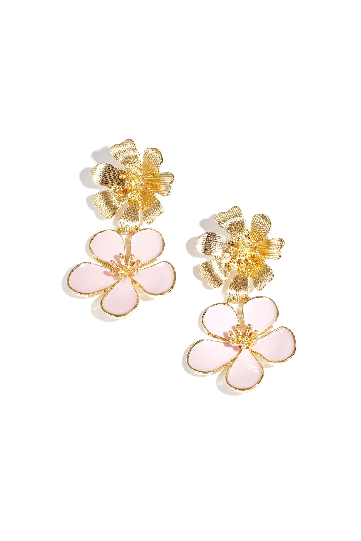 damen ohrringe emaille blume | legierung | gold, schwarz & weinrot