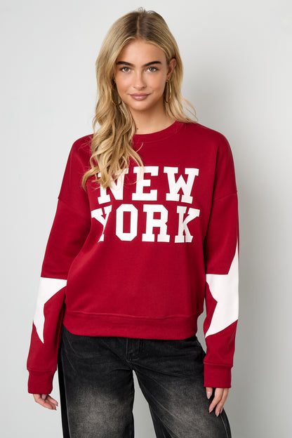 Damen Pullover New York Stern | Baumwolle | Mehrfarbig