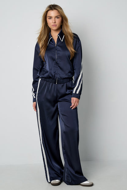 Damen Jacken Set Sportlich | Farbkontrast | Marineblau & Rot