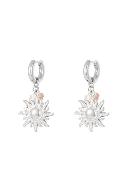 Damen Tropfenohrringe Sonne & Mond | Edelstahl | Gold & Silber