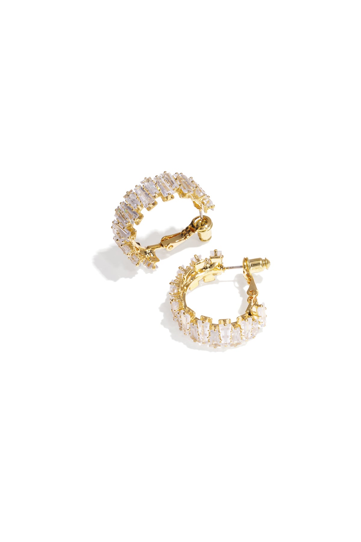 damen creolen geometrisch zirkon | kupfer | gold & silber