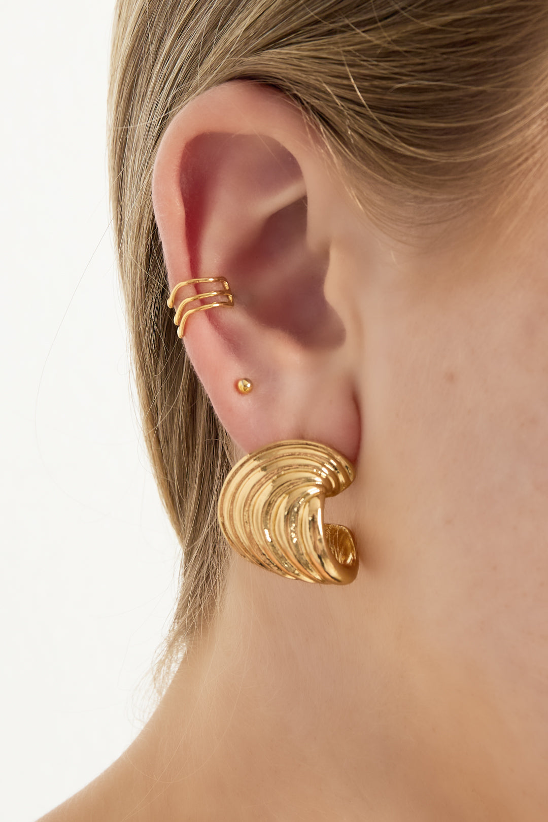 damen ohrklemmen geometrisch | kupfer | goldfarbe & silberfarbe