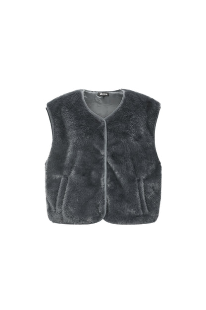 Damen Weste Kunstpelz | Polyester | Mehrfarbig