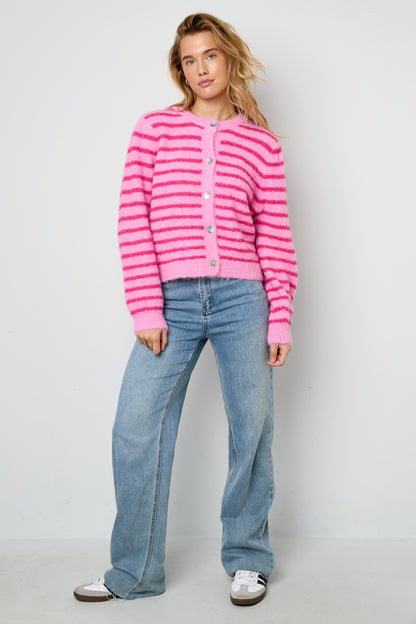 Damen Cardigan Gestreift | Polyester | Mehrfarbig