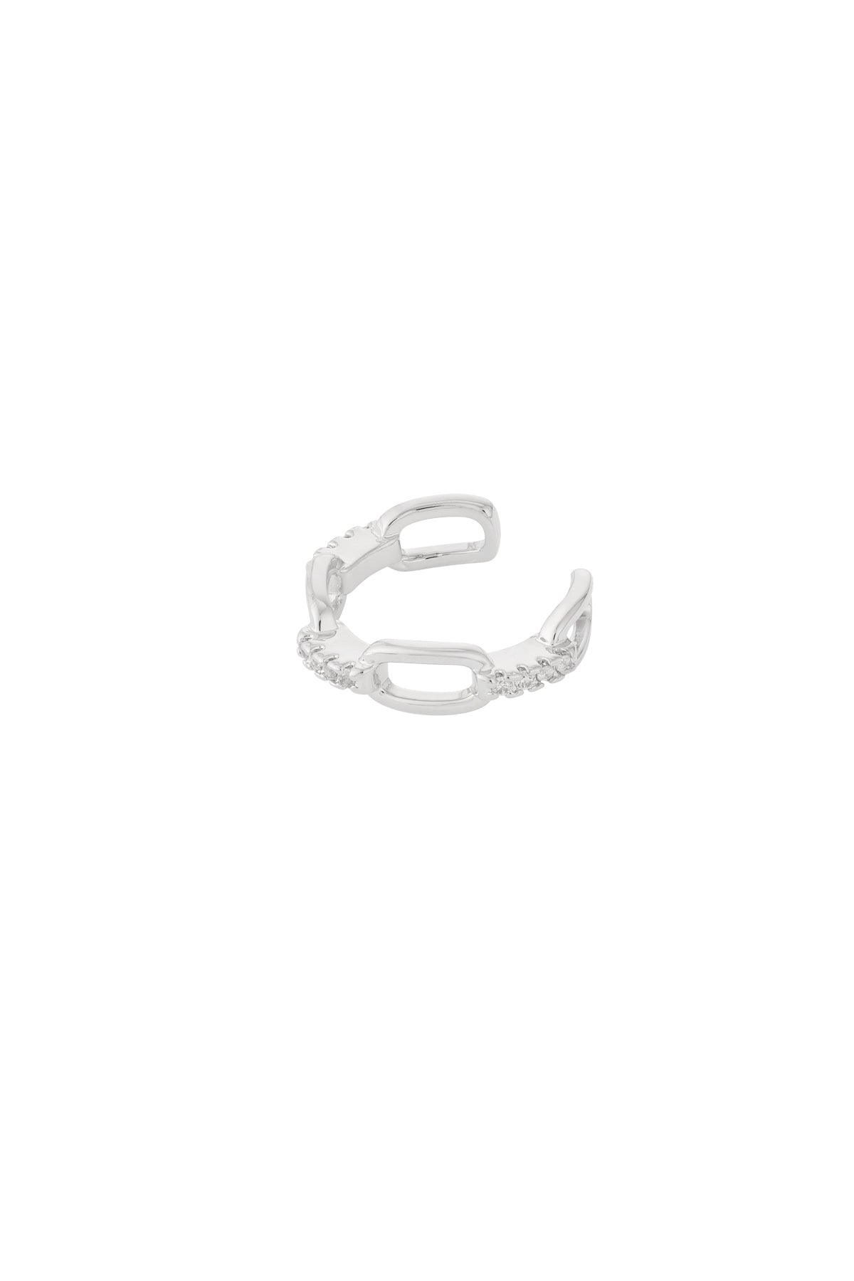 damen ear cuff geometrisch zirkon | kupfer | silberfarbe